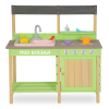 Wooden Kids Kitchen Playset, Indoor Outdoor Pretend Mud Kitchen Set for Toddler, Play Kitchen Toy