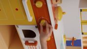 Wooden Pretend Play Kitchen Set for Kids Toddlers, Toys Gifts for Boys and Girls,Yellow