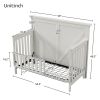 Rustic Farmhouse Style Whitewash Toddler Bed Safety Guard Rails for Convertible Crib, White