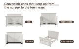 Rustic Farmhouse Style Whitewash Toddler Bed Safety Guard Rails for Convertible Crib, White