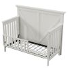 Rustic Farmhouse Style Whitewash Toddler Bed Safety Guard Rails for Convertible Crib, White
