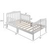 Wooden Baby Toddler Bed Children Bedroom Furniture with Safety Guardrails White Replacement code: 98026167