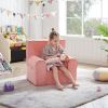 Kids Chair Children Armrest Chair Toddler Furniture with Carrying Handle for Boys and Girls (Coral Red)