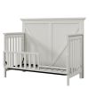 Rustic Farmhouse Style Whitewash Toddler Bed Safety Guard Rails for Convertible Crib, White