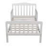 Wooden Baby Toddler Bed Children Bedroom Furniture with Safety Guardrails White Replacement code: 98026167