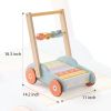Wooden Baby Walker with Building Blocks, Push Walker for Baby Boys and Girls Learning to Walk Toddler Gift for 1 2 3 Year Old