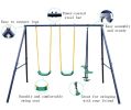 Metal Swing Set Outdoor with Glider for Kids, Toddlers, Children