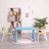 Kids Table and Chair Set,3 Piece Toddler Table and Chair Set,Plastic Children Activity Tablefor Reading,Preschool,Drawing,Toddler,Playroom(Tricolor)