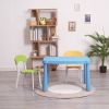 Kids Table and Chair Set,3 Piece Toddler Table and Chair Set,Plastic Children Activity Tablefor Reading,Preschool,Drawing,Toddler,Playroom(Tricolor)