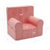 Kids Chair Children Armrest Chair Toddler Furniture with Carrying Handle for Boys and Girls (Coral Red)