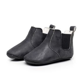 Baby Shoes Baby Xie Shoes Toddler Shoes Elastic PU Soft Shoes Children's Shoes (Option: Black-13)