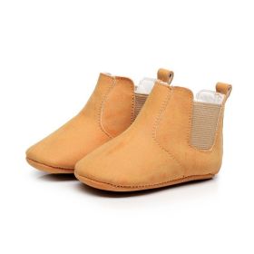Baby Shoes Baby Xie Shoes Toddler Shoes Elastic PU Soft Shoes Children's Shoes (Option: Yellow-14)