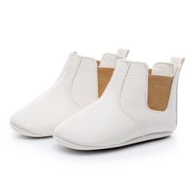 Baby Shoes Baby Xie Shoes Toddler Shoes Elastic PU Soft Shoes Children's Shoes (Option: White-13)